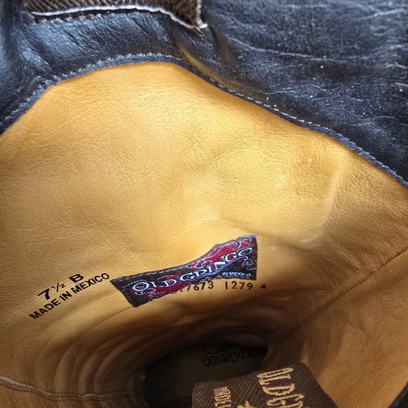 Old Gringo Brown Leather Heeled Boots Elina 7.5 Tall Boho - Picture 12 of 16